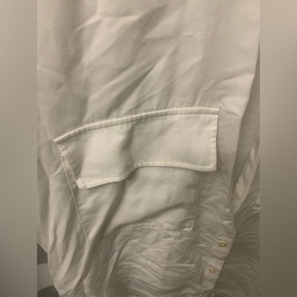 BERSHKA Men’s Oversized White Double Pocket Button Street Urban Shirt 40 Large L - Picture 7 of 10